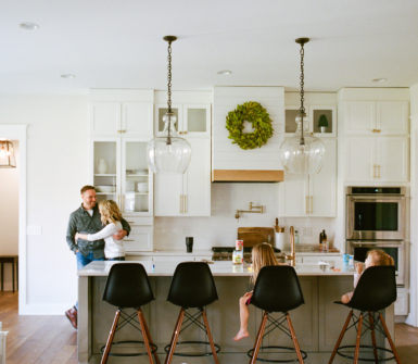 family in kitchen